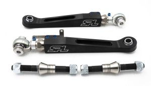 BMW M3 Lower Control Arms - Front - SPL Parts - Adjustable, AWD, Electroless Nickel Plated, Blue Anodized Titanium Hardware - Blue - `22-`27